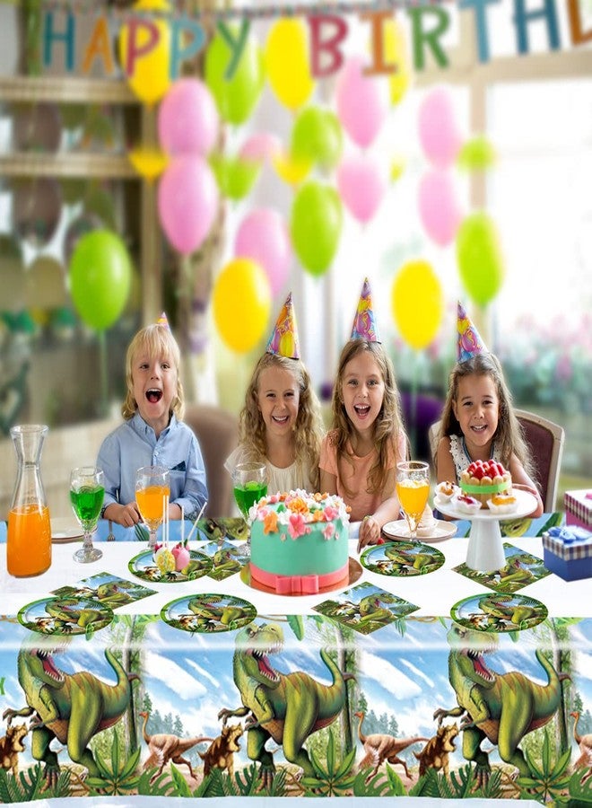 OULUN Tyrannosaurus Rex Party Tableware Set,20 Plates and 20 Napkins and Tablecloth71 '' x 42 '' Jurassic Dinosaur Party Supplies ForKids Birthday Party Supplies - Image 2